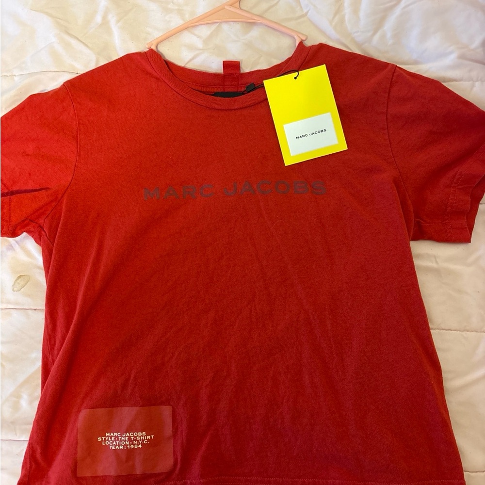 Marc Jacobs Red Short-Sleeve Logo Tee